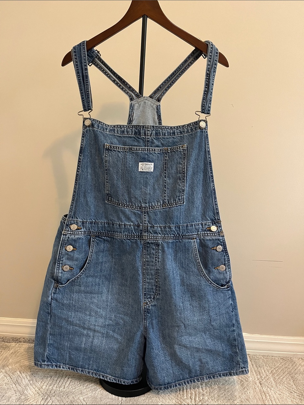 Levi's Light Blue Denim Women's Short Overalls